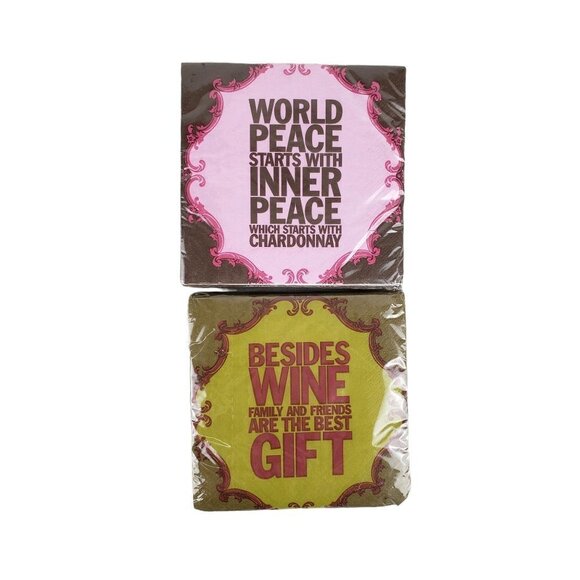 Naughty Betty Paper Cocktail Napkins 2 Pack Funny World Peace Besides Wine - Picture 1 of 2